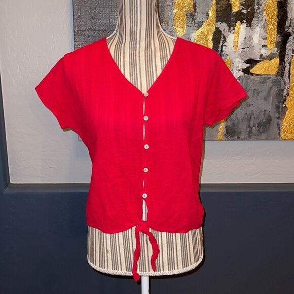 4/$20 Universal Thread Button Down Tie Up Shirt - Picture 1 of 5